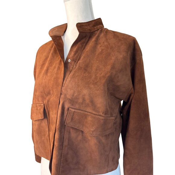 ZUT x REVOLVE Cropped Hair-on Cowhide Leather Jacket in Camel Suede Medium New - Picture 6 of 10
